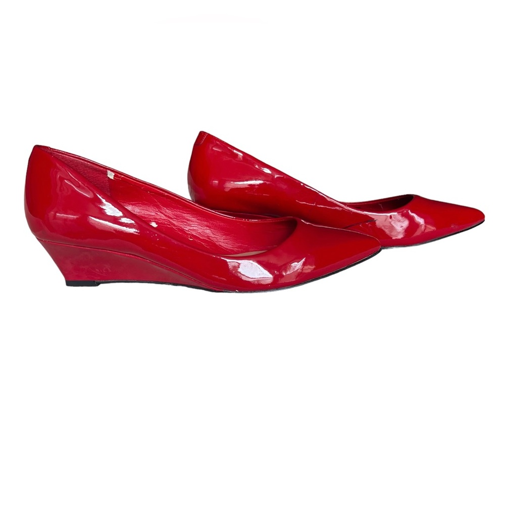 Jessica Simpson Rosse Red Patent Pointed Toe Low-Wedge Shoe Women Size 5.5